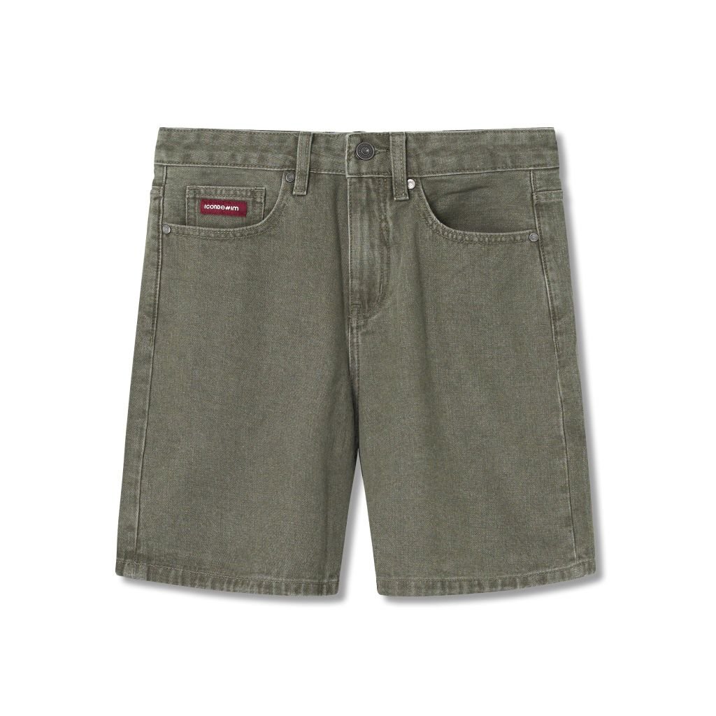 Quần Short Jean Nam Tag Da Moss Sage Tint Wash Form Baggy