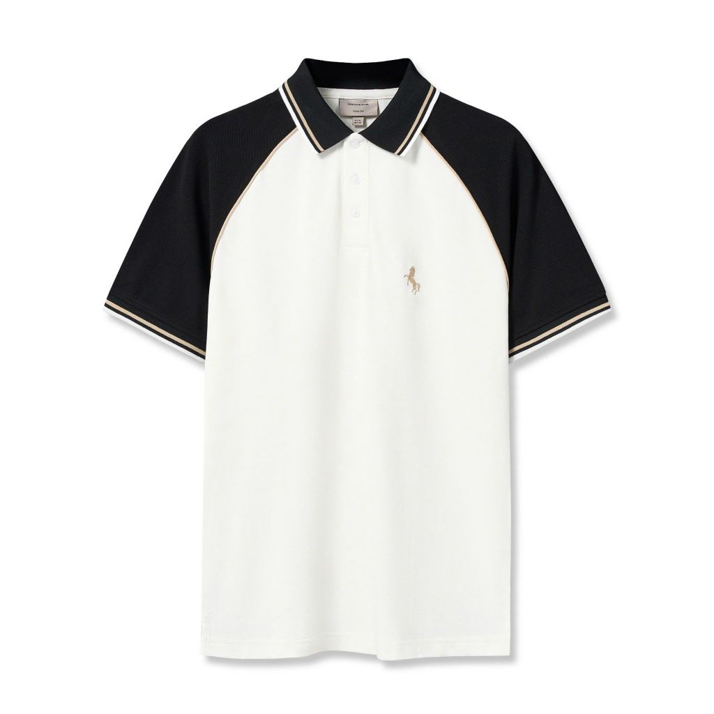 Áo Polo Nam Họa Tiết Raglan Fusion Layers Form Regular