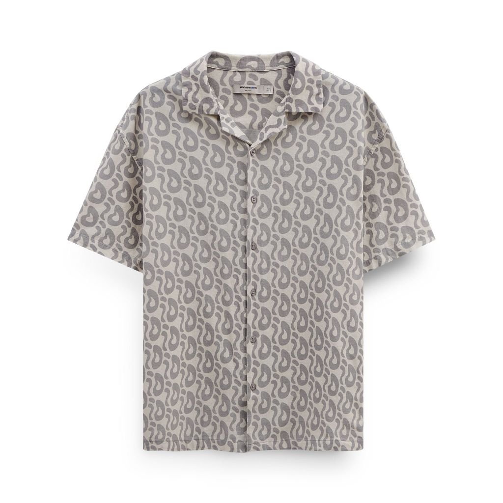 Áo Sơmi Cuban Linen ID Monogram Pattern Form Relaxed